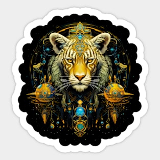 Celestial Albino Tiger King Sticker